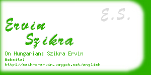 ervin szikra business card